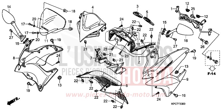 COWL for Varadero 125 PEARL CONCOURS BLACK (NHA65) from 2011